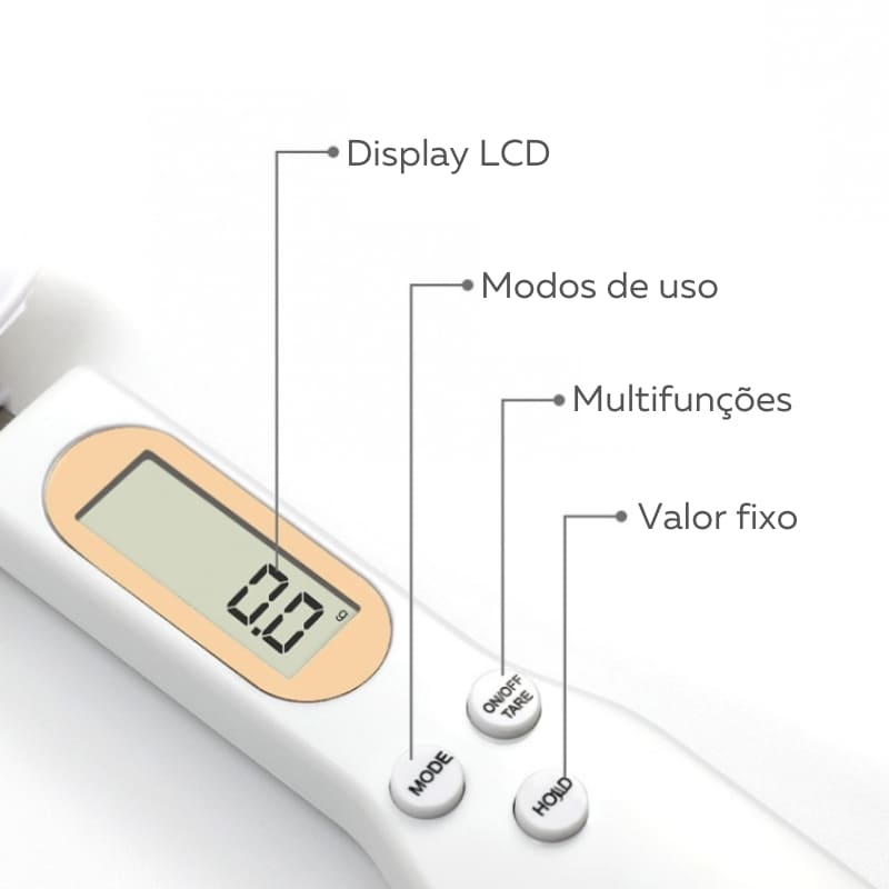 Colher Medidora com Balança Digital Integrada - Plus