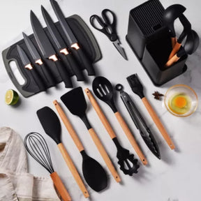 Kit de Facas e Utensílios - Gourmet 19 Peças