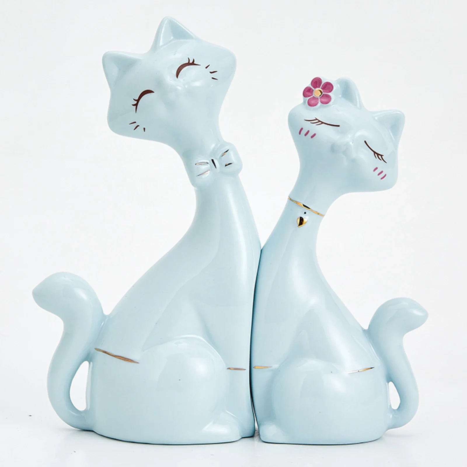 Estátua decorativa - Gatos Casal