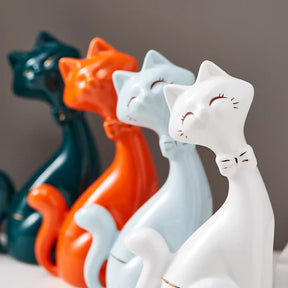 Estátua decorativa - Gatos Casal